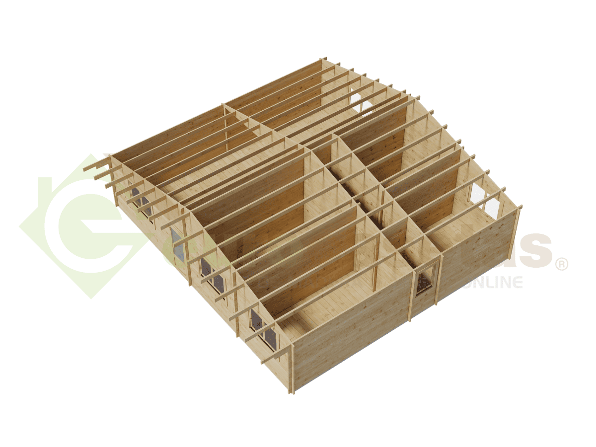 Casa de madera residencial Nara 83 m², 44 mm