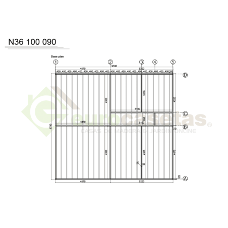 Casa de madera residencial Nara 83 m², 44 mm