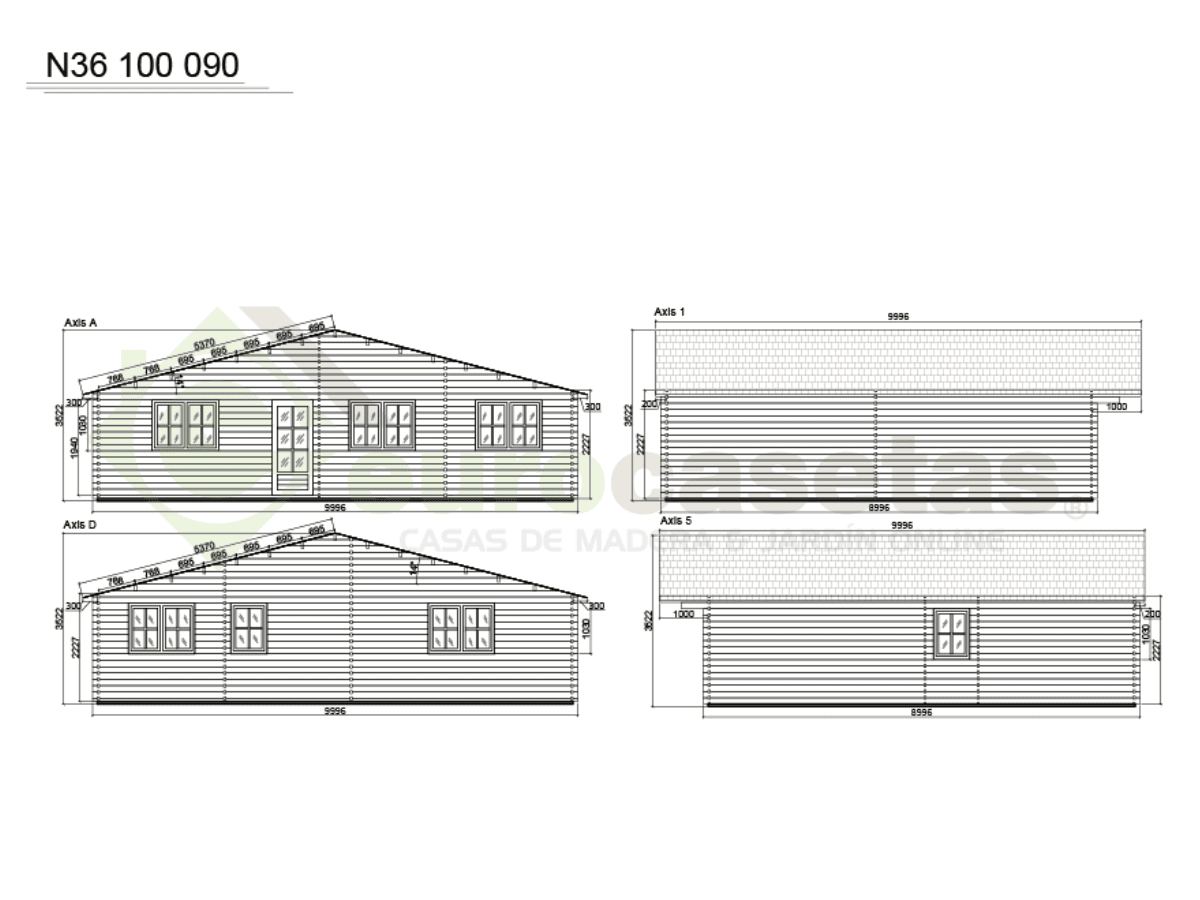 Casa de madera residencial Nara 83 m², 44 mm