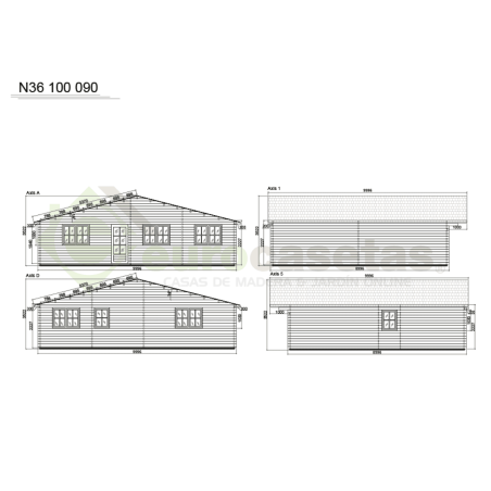 Casa de madera residencial Nara 83 m², 44 mm