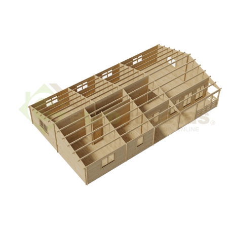 Casa de madera residencial Elva 118 m², 44 mm