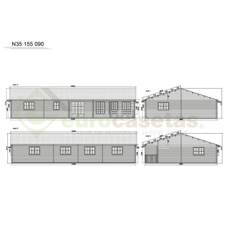 Casa de madera residencial Elva 118 m², 44 mm