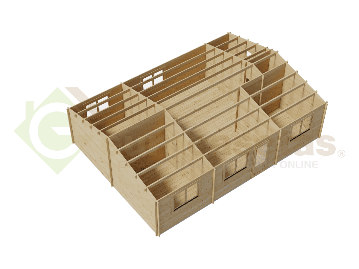 Casa de madera residencial Solia 66 m², 44 mm