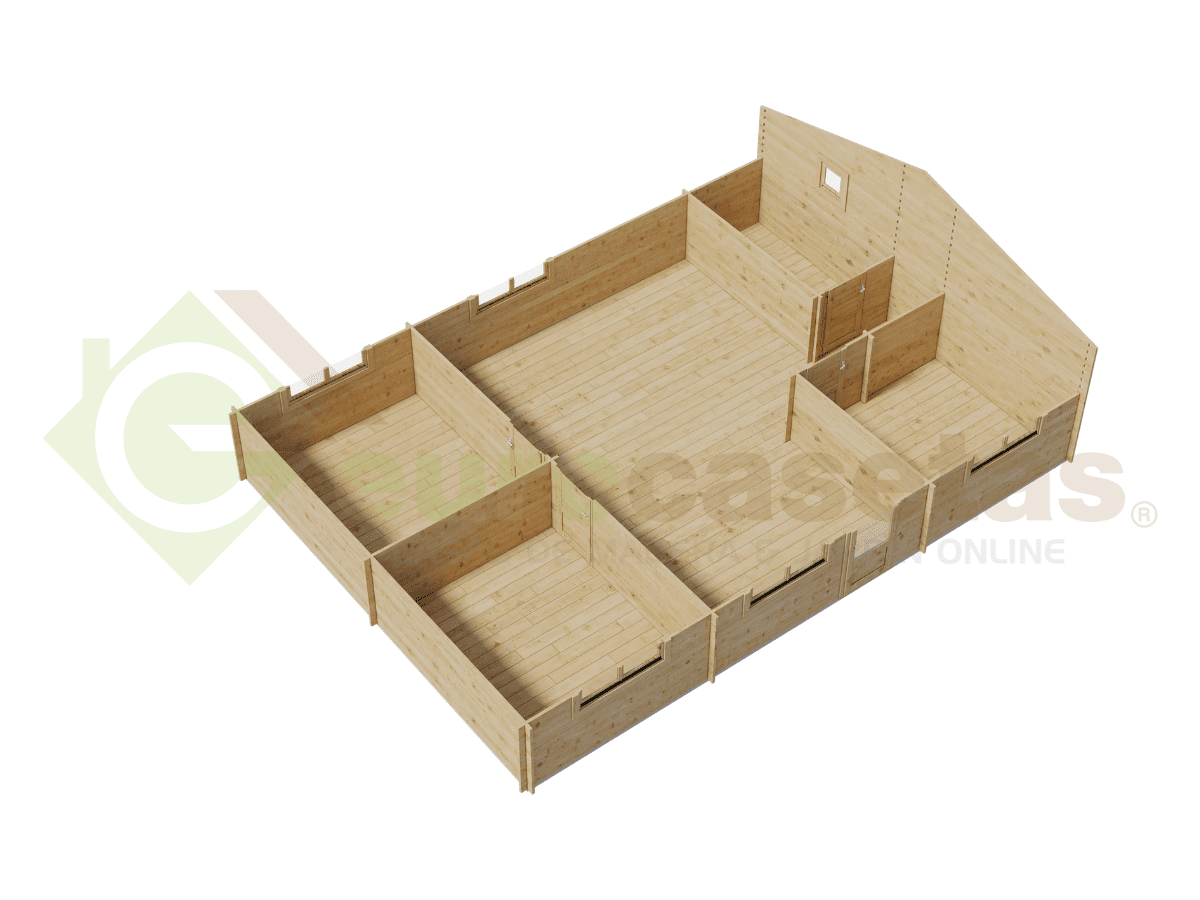 Casa de madera residencial Solia 66 m², 44 mm