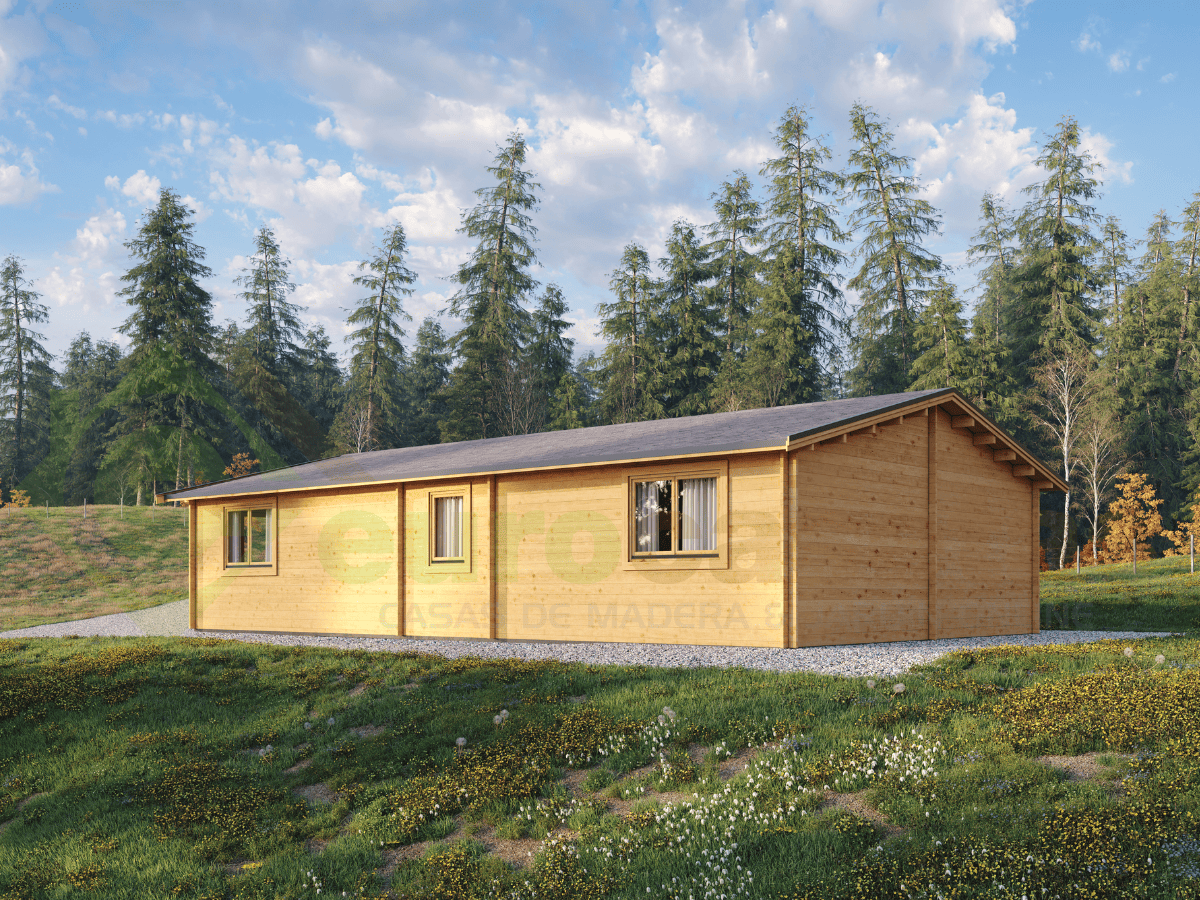 Casa de madera residencial Elara 77 m², 44 mm