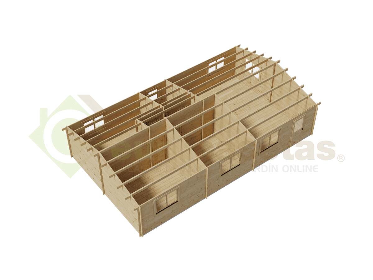 Casa de madera residencial Elara 77 m², 44 mm