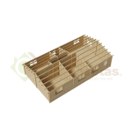 Elara Residential Wooden House 77 m², 44 mm