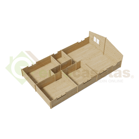 Elara Residential Wooden House 77 m², 44 mm