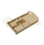 Elara Residential Wooden House 77 m², 44 mm