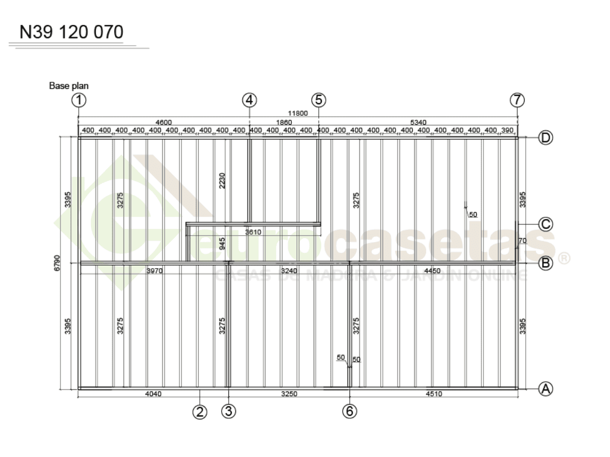 Casa de madera residencial Elara 77 m², 44 mm