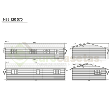 Elara Residential Wooden House 77 m², 44 mm