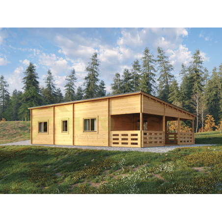 Maison en bois résidentielle Alira 70 m², 44 mm