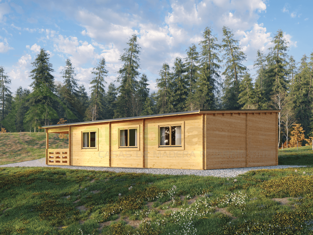 Casa de madera residencial Alira 70 m², 44 mm