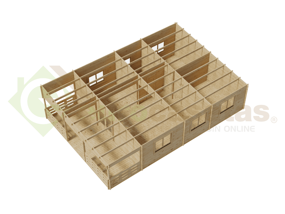 Casa de madera residencial Alira 70 m², 44 mm