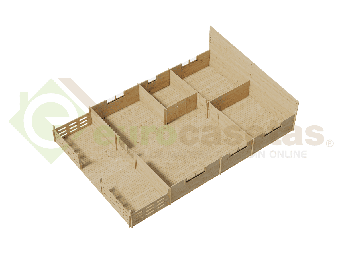 Casa de madera residencial Alira 70 m², 44 mm