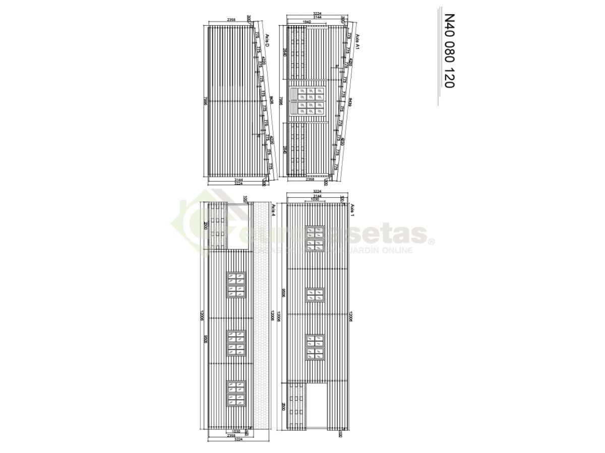 Casa de madera residencial Alira 70 m², 44 mm