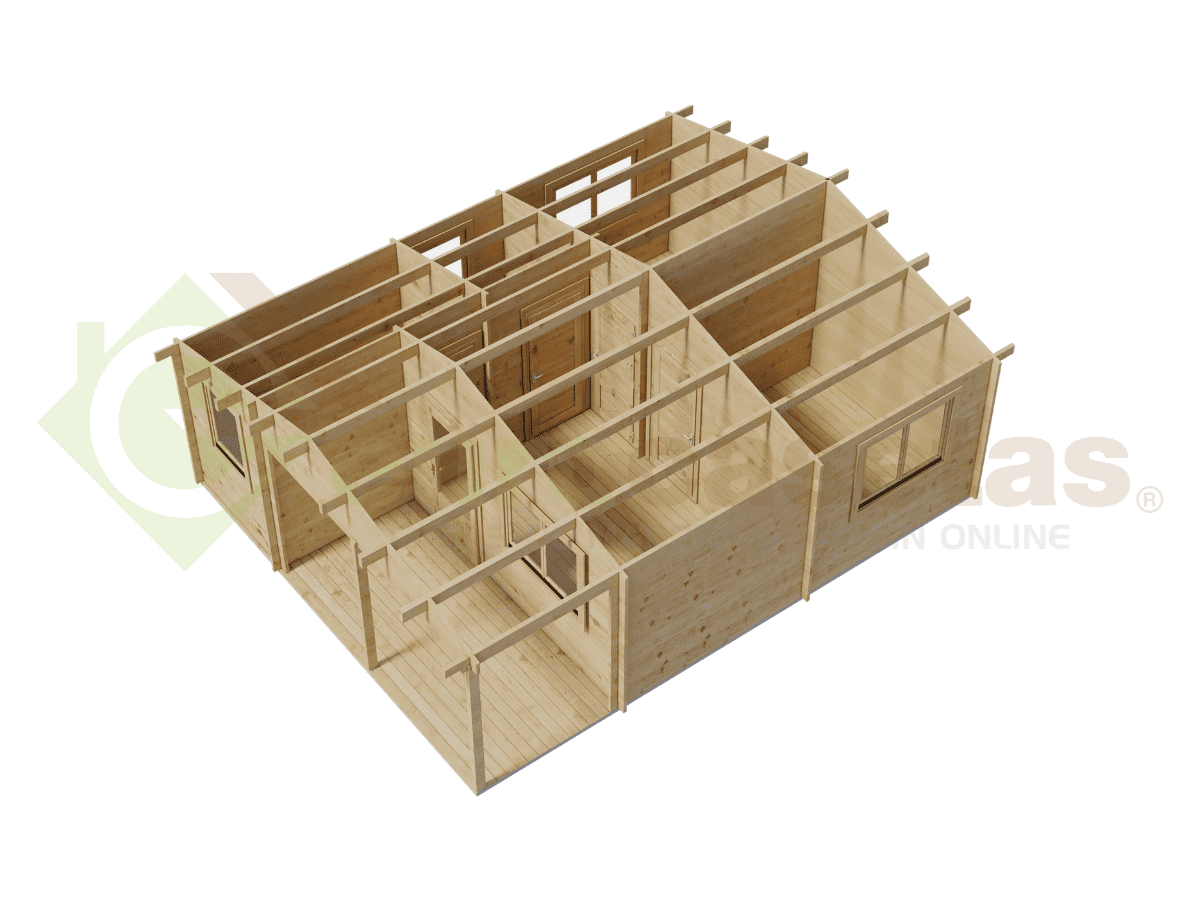 Casa de madera Freya 32 m², 44 mm