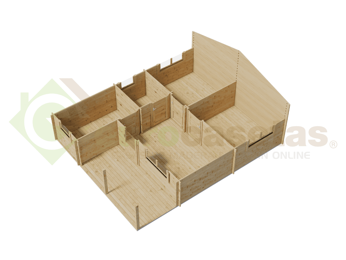 Casa de madera Freya 32 m², 44 mm