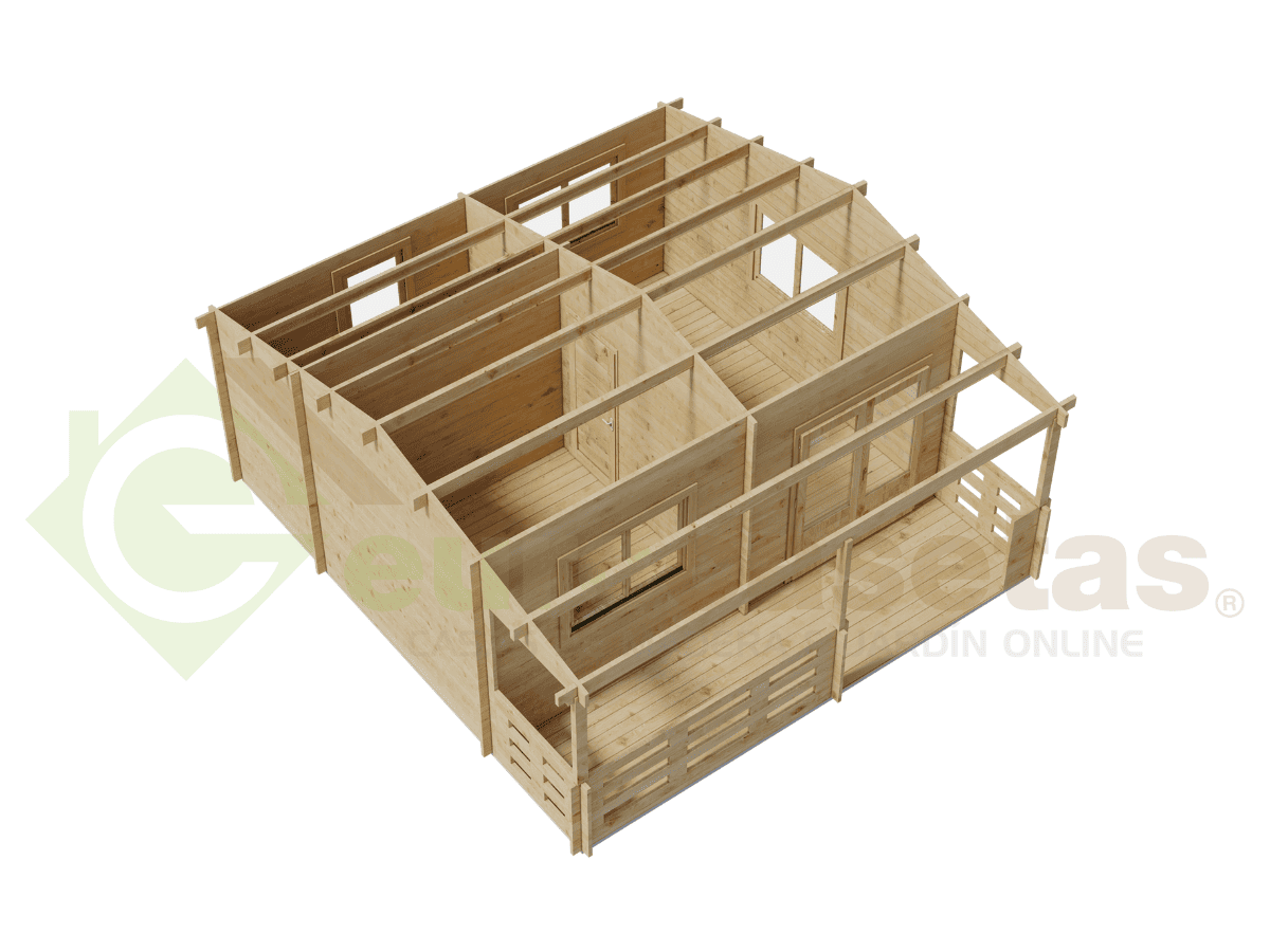 Casa de madera Moosy 24 m², 44 mm