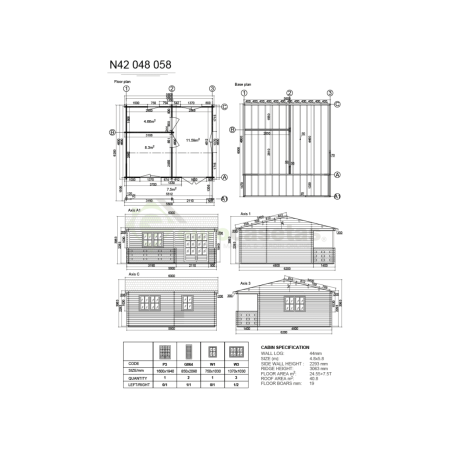 Moosy Wooden House 24 m², 44 mm