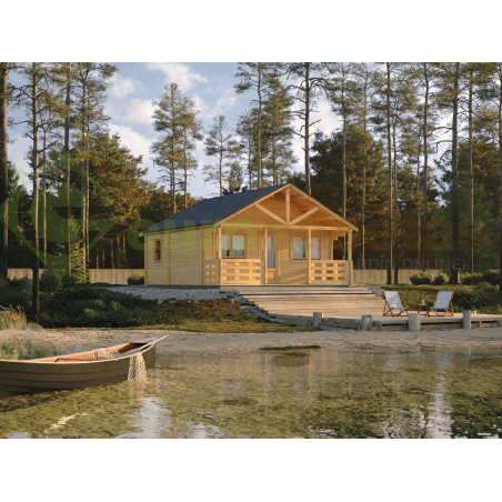 Maison en bois Liora 46 m², 44 mm