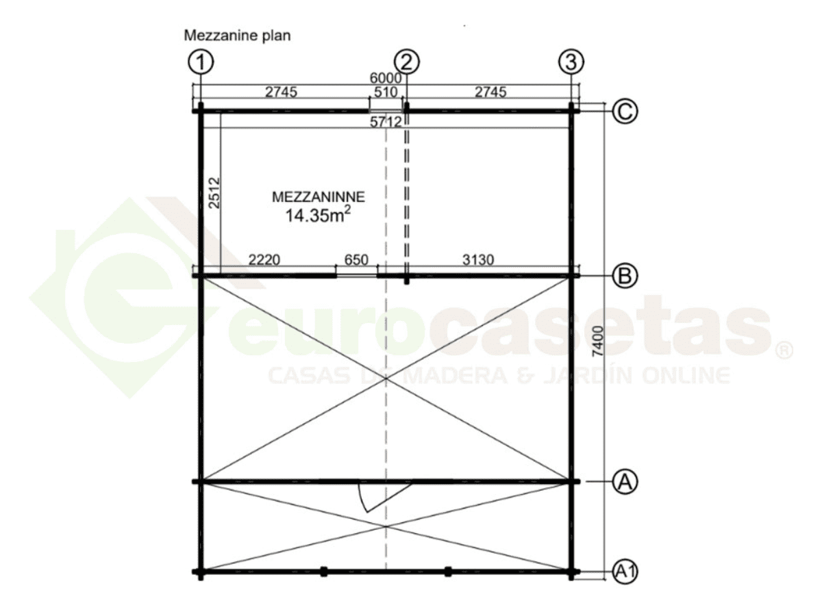 Casa de madera Liora 46 m², 44 mm