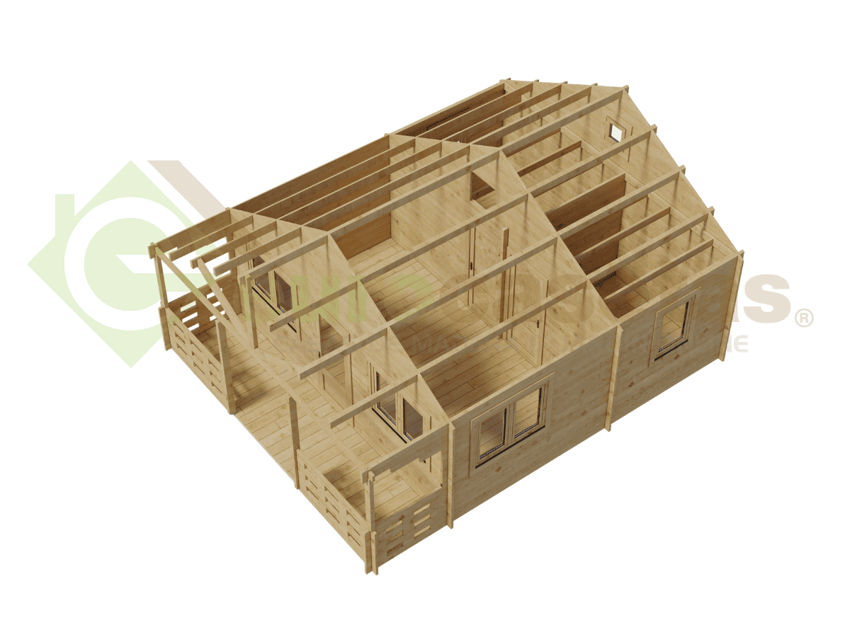 Casa de madera Liora 46 m², 44 mm