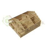 Maison en bois Liora 46 m², 44 mm