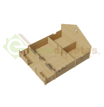 Maison en bois Liora 46 m², 44 mm
