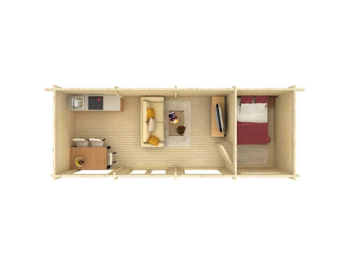 Casa de madera "HEIDI 22,8  m2" 