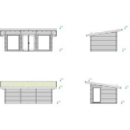Casa de madera "HEIDI 19,7 m2" 