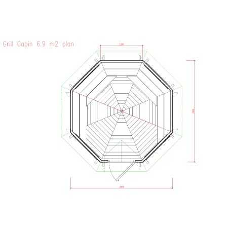 Caseta de madera "Grill Cabin 6.9"