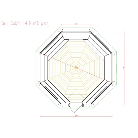 Caseta de madera "Grill Cabin 14.9"