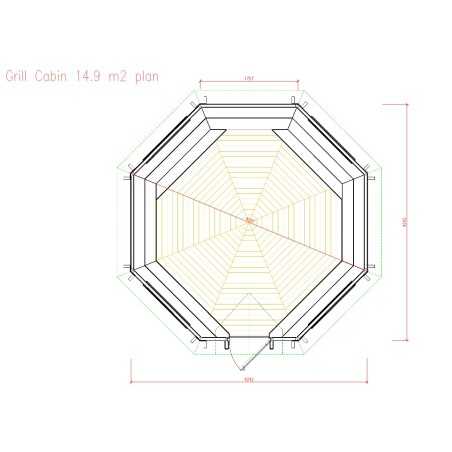 Caseta de madera "Grill Cabin 14.9"