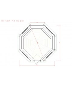 Caseta de madera "Grill Cabin 16.5 "