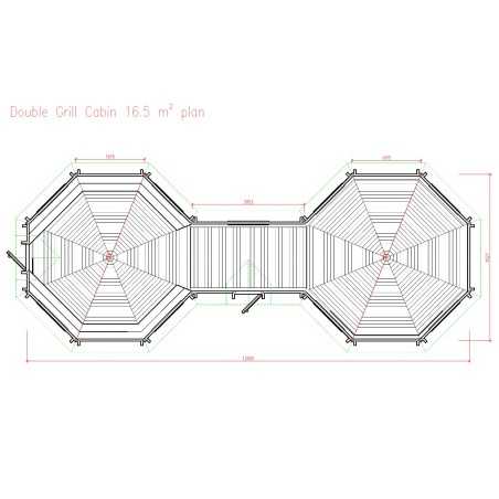 Caseta de madera "Grill Cabin 16.5 TWIN "