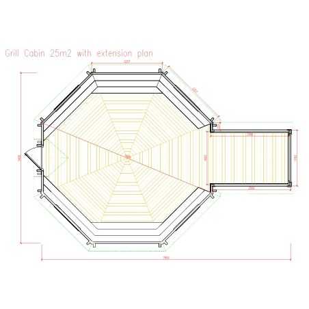 Caseta de madera "Grill Cabin 25 PLUS "
