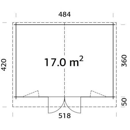 Caseta de jardin "KLARA 17 m2 "