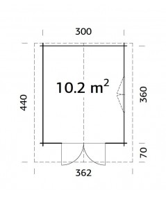 Caseta de jardín "SALLY 10.2 m2"