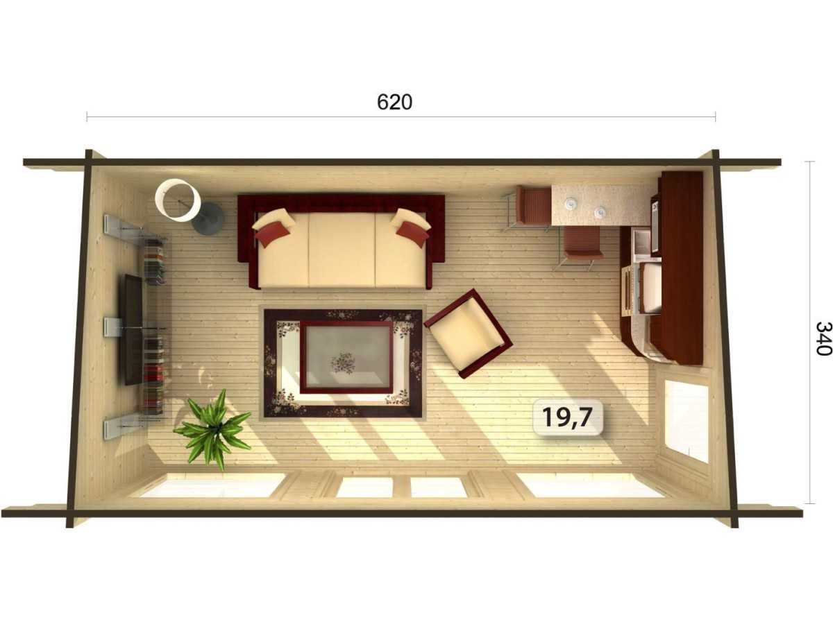 Casa de madera "HEIDI 19,7 m2" 