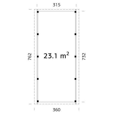 CARPORT DE MADERA  KARL 23,1 m2