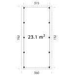 CARPORT DE MADERA KARL 23,1 m2