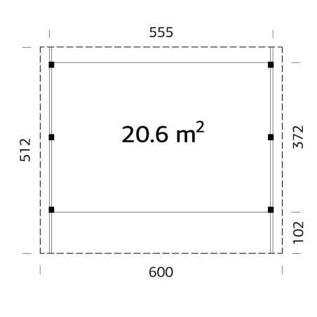CARPORT DE MADERA KARL 20,6 m2