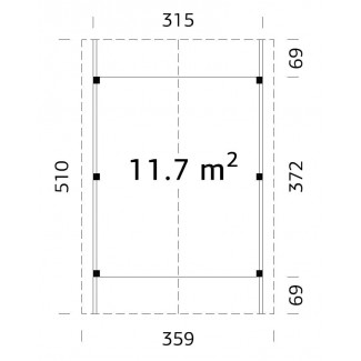 Carport de madera "KARL 1"