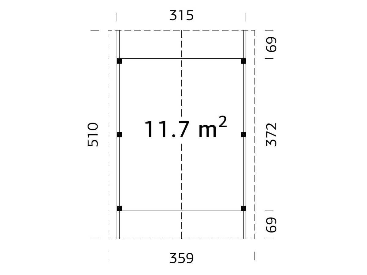 CARPORT DE MADERA ROBERT 11,7 m2