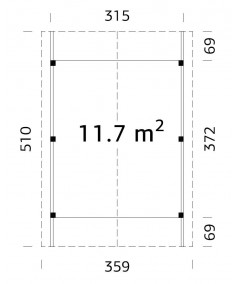 Carport de madera "KARL 1"