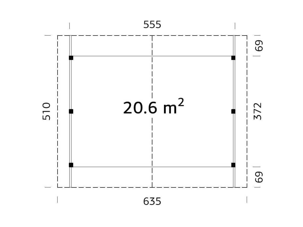 CARPORT DE MADERA ROBERT 20,6 m2