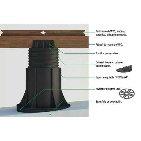 KIT Soportes regulables con cabezal fijo NEW MAXI  150-270  mm