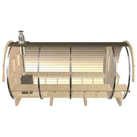 SAUNA BARRIL 4.0  PLUS  con vestuario 