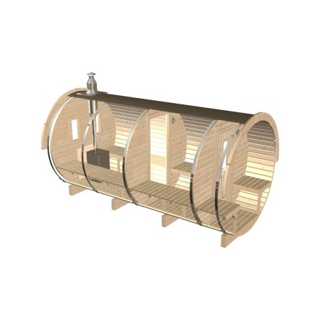 SAUNA BARRIL 4.0  PLUS  con vestuario 